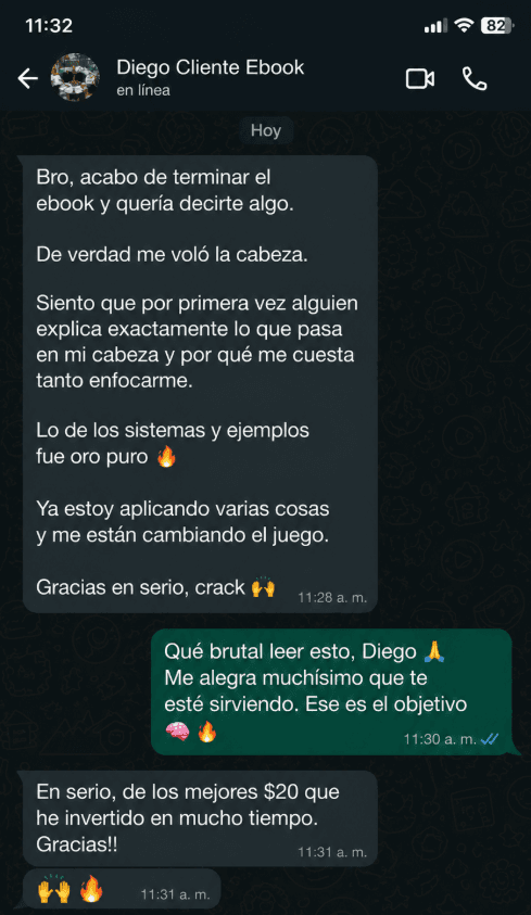 Screenshot de WhatsApp de Diego C.