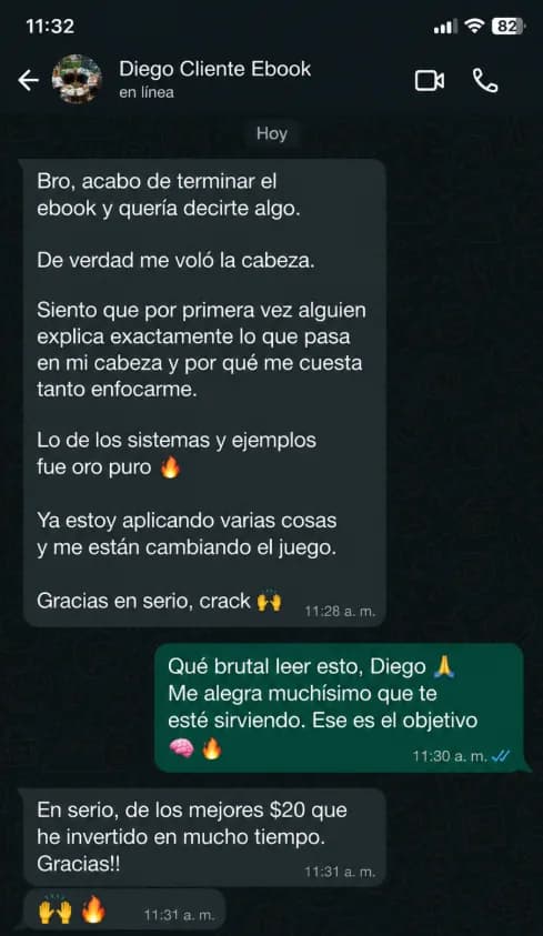 Screenshot de WhatsApp de Diego C.